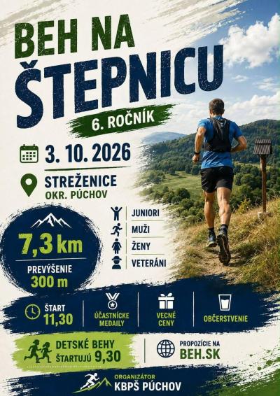 Beh na Štepnicu: 3. októbra 2026 v Streženiciach